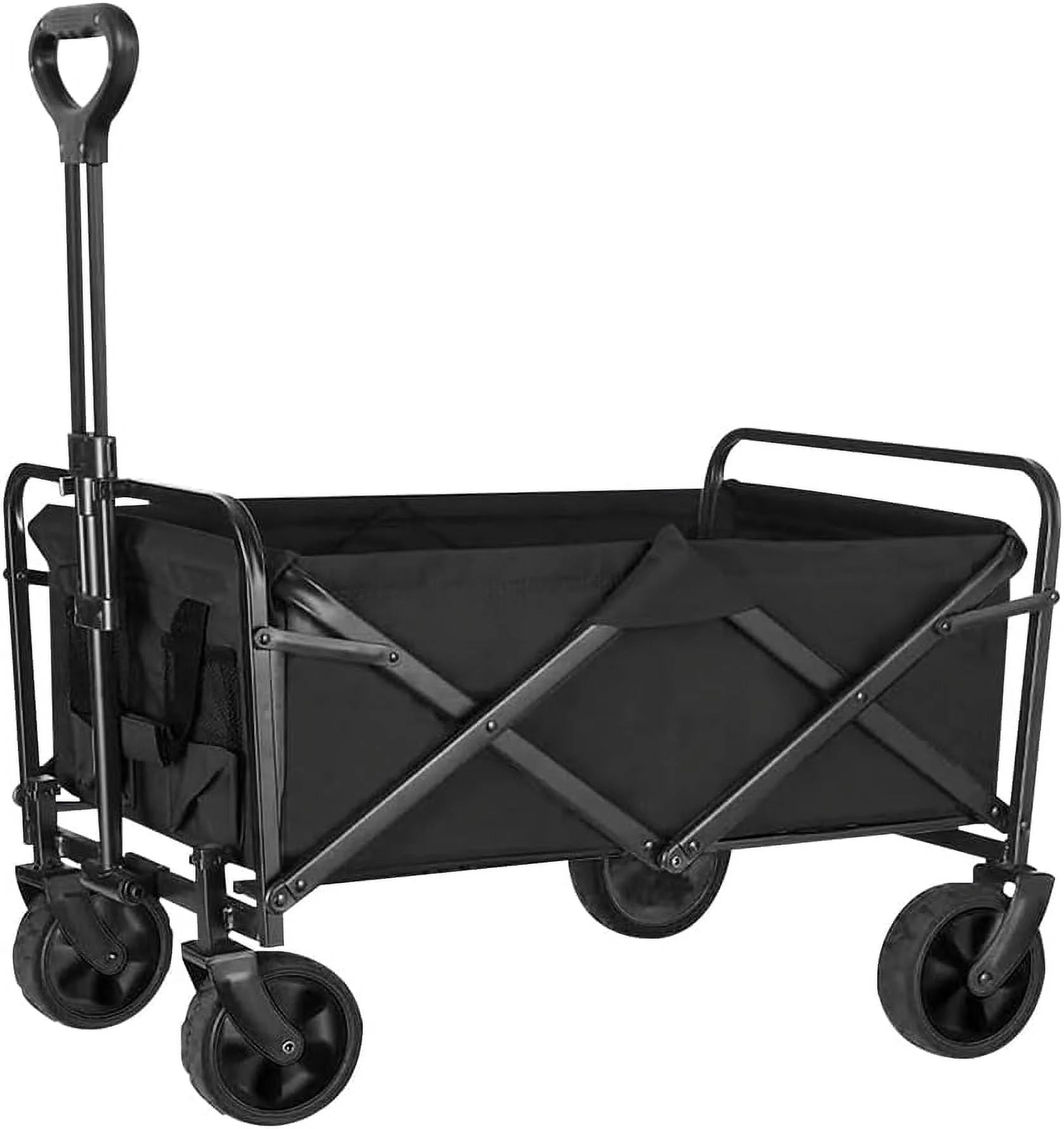 Durable Folding Wagon - 200 Lb Capacity, All-Terrain Wheels, Adjustable Handle,Outdoor Utility, Portable Design